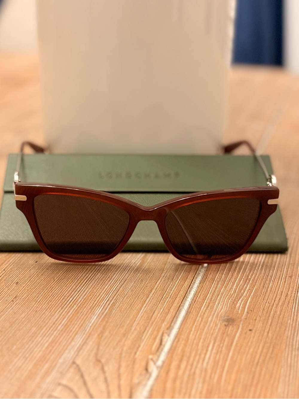 Longchamp LO737S 201 Brown Sunglasses NWT + Case